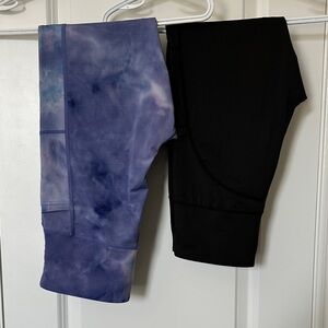 Dyce Active Bundle 24” Purple Tie Dye and 21” Black Leggings